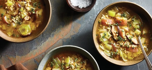 Shiitak-a-leekie soup