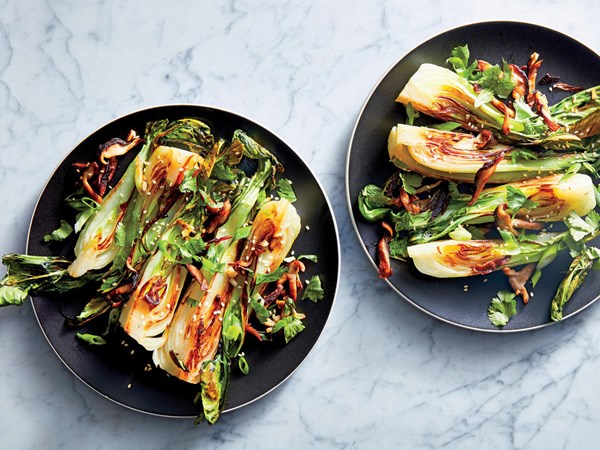 Shiitake-and-sesame bok choy