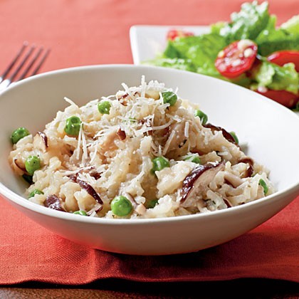 Shiitake and sweet pea risotto