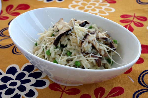 Shiitake and sweet pea risotto