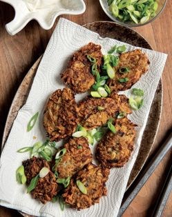 Shiitake fennel latkes [Annaliese Bischoff]