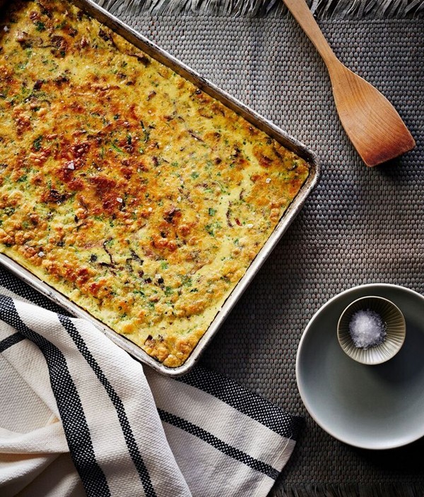 Shiitake mushroom, bacon, and Gruyère frittata