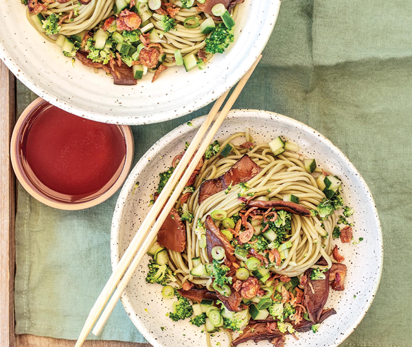 Shiitake soba noodles
