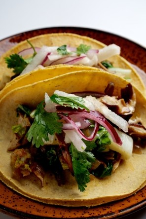 Shiitake tacos with Asian pear slaw