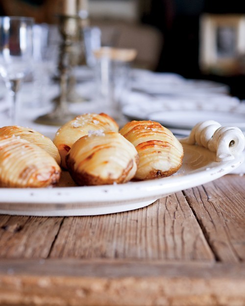 Shingled roasted potatoes