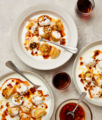 Shish barak with pine nut oil