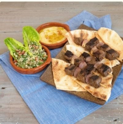 Shish kebab with hummus & tabbouleh