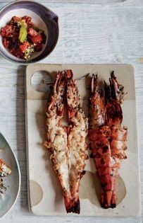 Shiso-marinated giant prawns [shrimp]