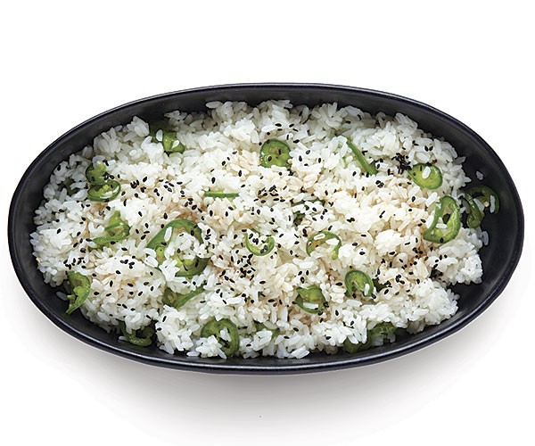 Short-grain rice with quick pickled jalapeños