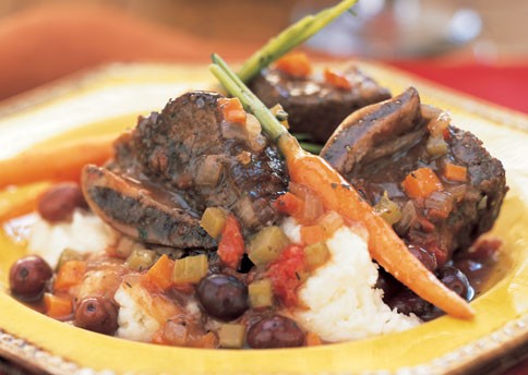 Short ribs Provençale with crème fraîche mashed potatoes