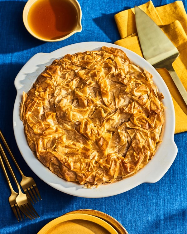 Shortcut apple and pear phyllo pie