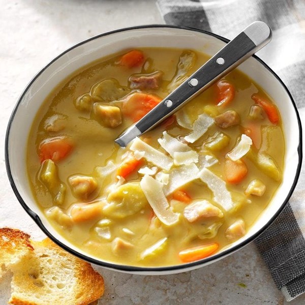 Shortcut split pea soup
