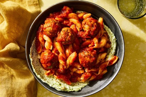 Shortcut turkey meatballs with herby ricotta