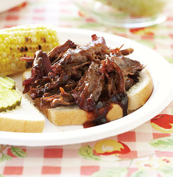 Shredded barbecued beef