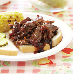 Shredded barbecued beef