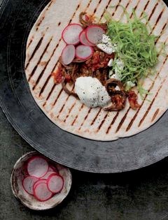 Shredded beef tacos