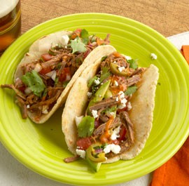 Shredded brisket with chipotle dressing