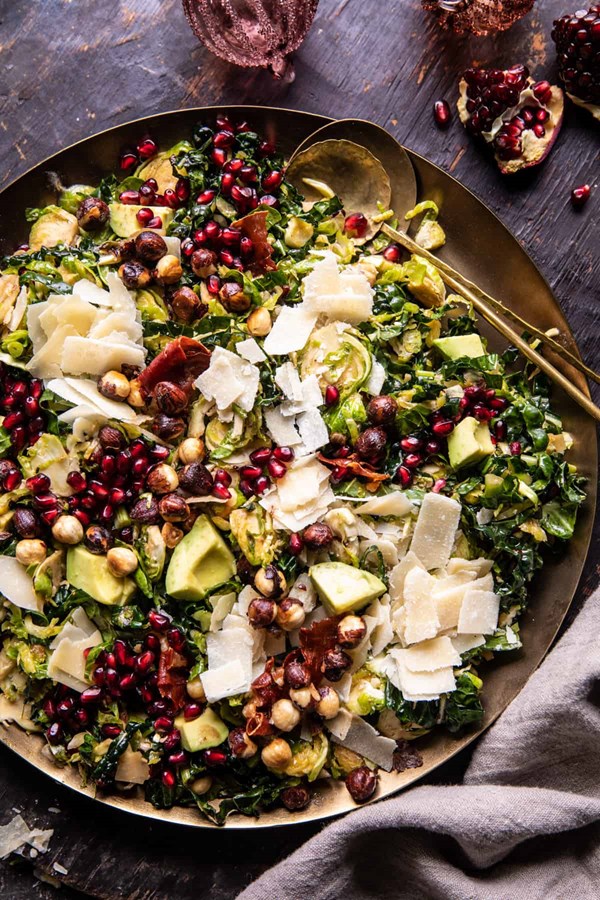 Shredded Brussels sprout and prosciutto salad