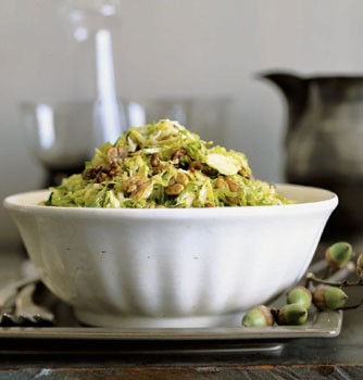 Shredded Brussels sprouts with maple hickory nuts
