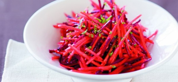 Shredded carrot and beet salad