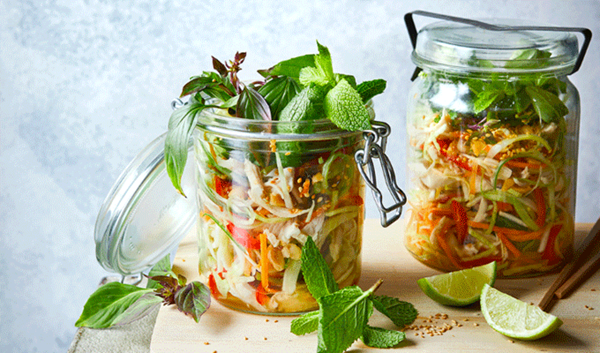 Shredded chicken & cabbage salad