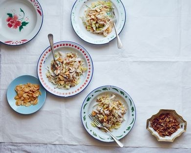 Shredded chicken salad with lemongrass & lime