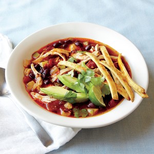 Shredded chicken tortilla soup