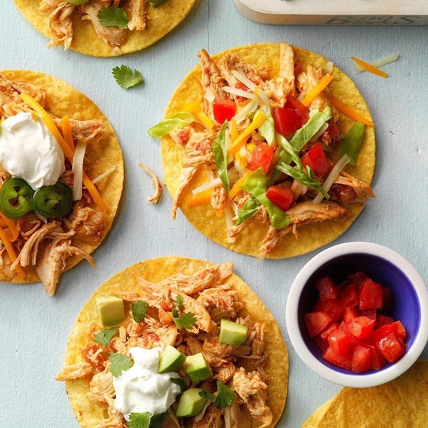 Shredded chicken tostadas 