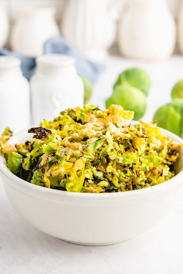 Shredded Parmesan Brussels sprouts