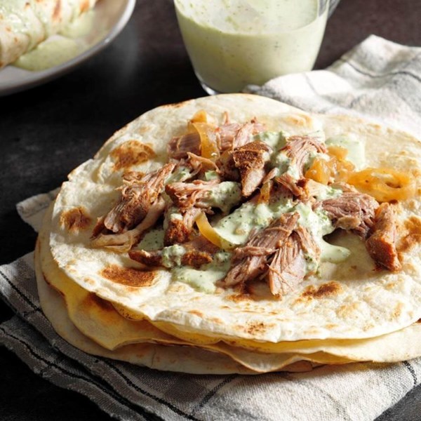 Shredded pork burritos
