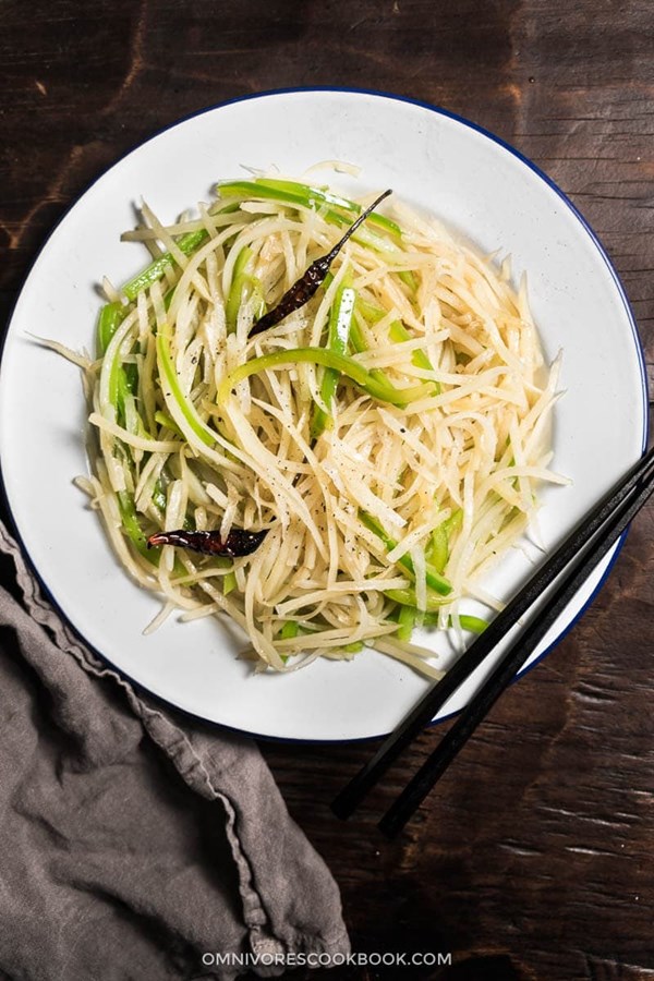 Shredded potato stir fry