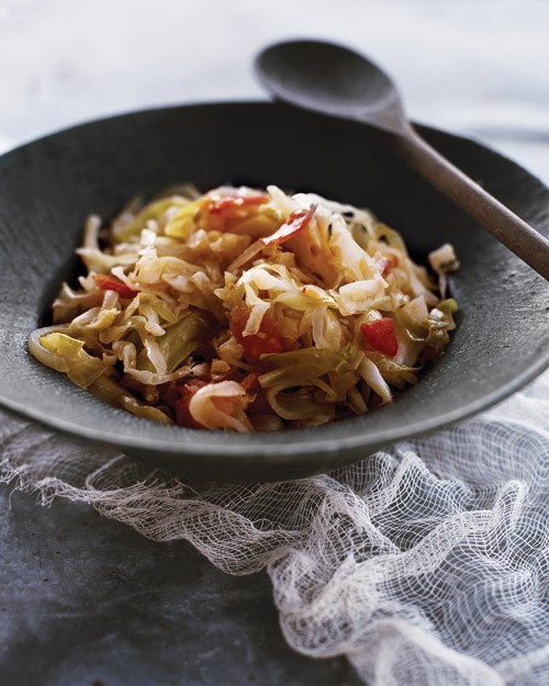 Shredded sautéed cabbage