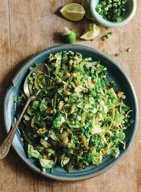 Shredded sprouts with cumin & chilies