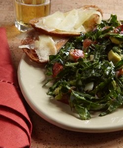 Shredded Tuscan kale, tomato and avocado salad