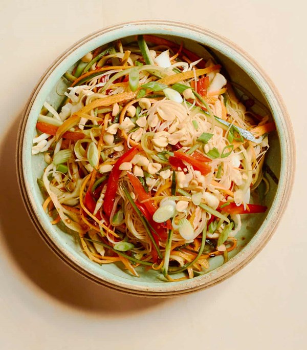 Shredded veg rice noodle salad