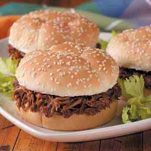 Shredded venison sandwiches
