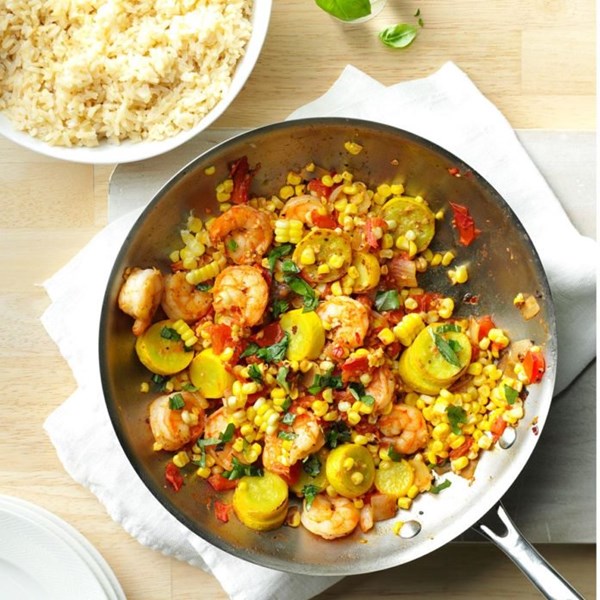Shrimp & corn stir-fry