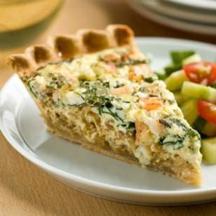 Shrimp & spinach quiche