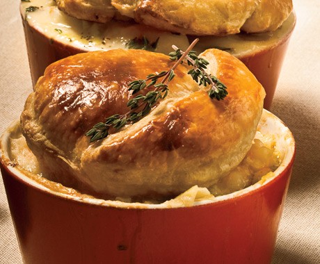 Shrimp and andouille pot pies