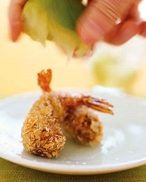 Shrimp and black-eyed pea "croquettes"