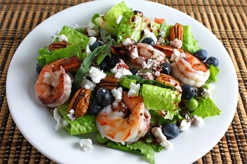 Shrimp and blueberry salad