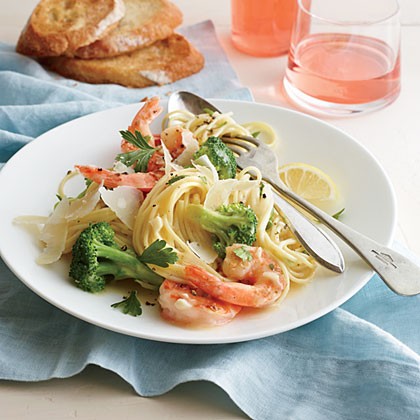 Shrimp and broccoli scampi