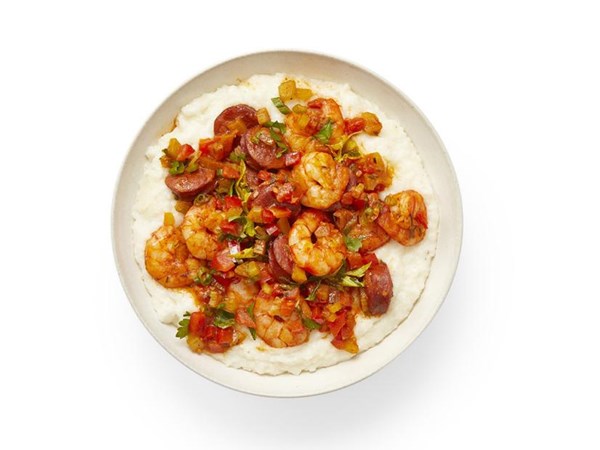 Shrimp and cheddar grits