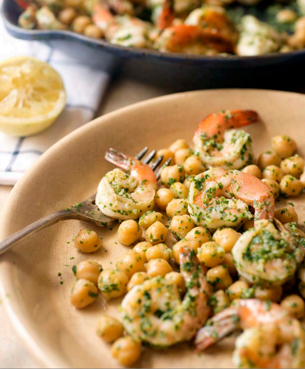 Shrimp and chickpea trifolati
