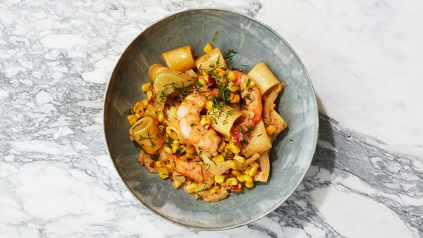 Shrimp-and-chipotle pasta