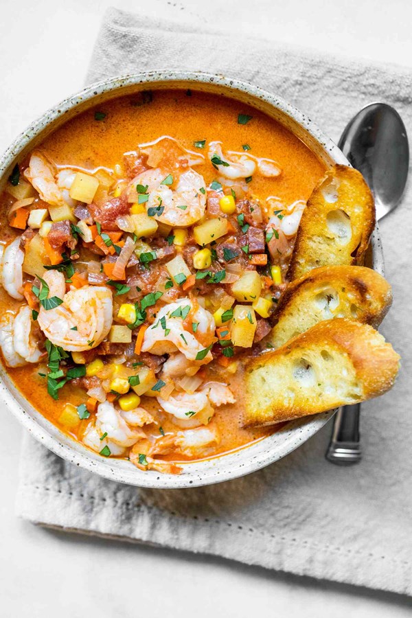 Shrimp and chorizo chowder