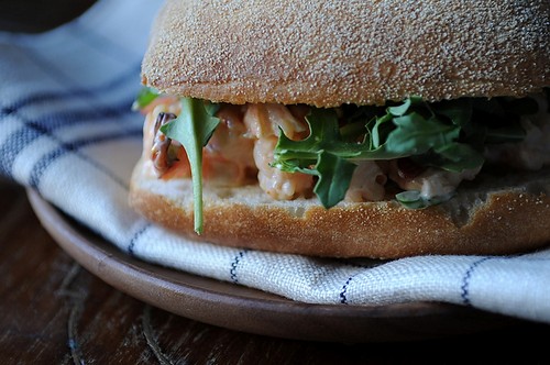 Shrimp and chorizo sandwich