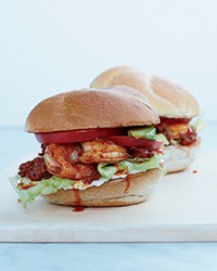 Shrimp-and-chorizo tortas