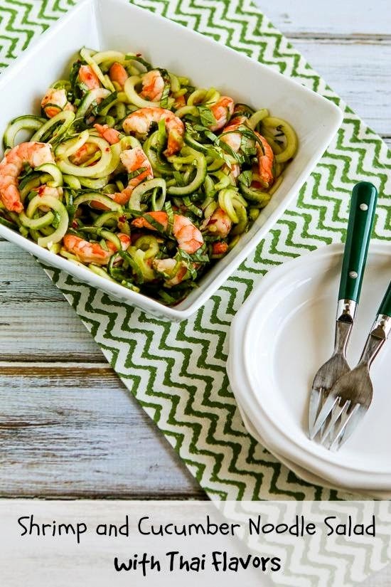 Shrimp and cucumber noodle salad with Thai flavors