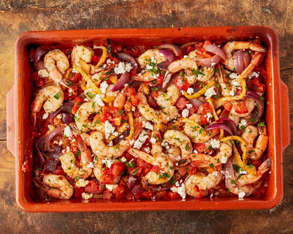 Shrimp and feta bake